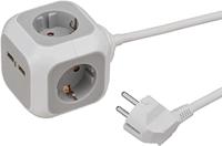 Brennenstuhl ALEA-Power 2xUSB-Charger + stekkerblok 4-voudig stekkerdoos - thumbnail