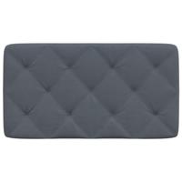 Hoofdbordkussen 80 cm fluweel donkergrijs - thumbnail