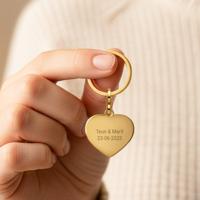 Sleutelhanger graveren - Hart - Goud - thumbnail