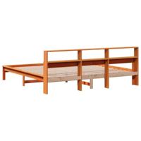 Bedframe zonder matras massief grenenhout wasbruin 200x200 cm - thumbnail