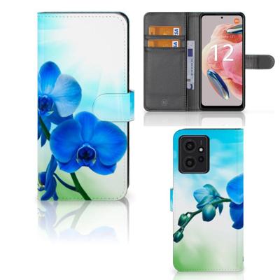 Xiaomi Redmi Note 12 4G Hoesje Orchidee Blauw - Cadeau voor je Moeder Xiaomi Redmi Note 12 4G Hoesje Orchidee Blauw - Cadeau voor je Moeder