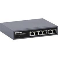 Intellinet PoE aangedreven 6-poorts beheerde Gigabit Ethernet-switch met PoE-doorvoer - 2 Gb Uplink-poorten, 60 W stroombudget via wisselstroom of POE PD, 30 W per poort, slim beheer - 3 jaar - thumbnail