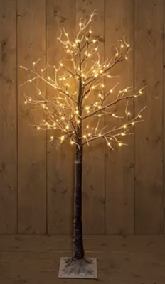 Led Birch Tree Brown With Snow 144 l en 160 cm Led Classic Warm - Anna's Collection - Annas collection