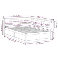 Bed met boekenkast zonder matras grenenhout wasbruin 120x200 cm - thumbnail