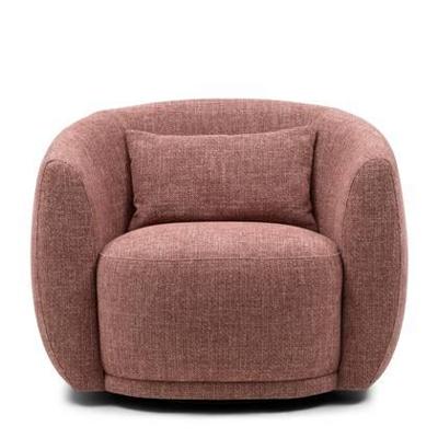 Rivièra Maison Draaifauteuil 'Leonardo' Chenille Jacquard, kleur Coral Pink