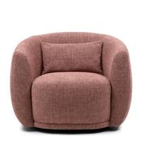 Rivièra Maison Draaifauteuil 'Leonardo' Chenille Jacquard, kleur Coral Pink - thumbnail