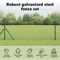 VidaXL Afrasteringspaal groen 10 x 0,8 m (19 x 19 mm gaas) - thumbnail