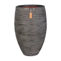 Capi Vaas Elegant Deluxe Rib Antraciet Ø40cm - thumbnail