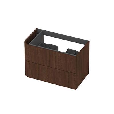 INK - Links Afgeronde Onderkast Fineer 2 Laden Softclose Tbv Grepen - 800x450x520 Mm - Shadow Veneer