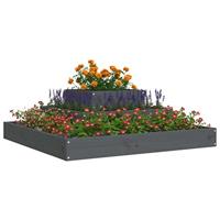 VidaXL Plantenbak 80x80x27 cm massief grenenhout grijs - thumbnail