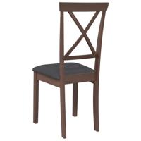 Eetkamerstoelen met kussens 2 st massief hout rubber bruin - thumbnail