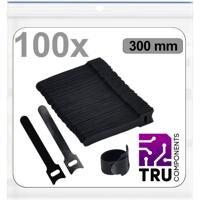 TRU COMPONENTS T24CA098 Klittenband kabelbinder Om te bundelen Haak- en lusdeel (l x b) 300 mm x 14 mm Zwart 100 stuk(s) - thumbnail