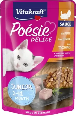 Vitakraft Poésie Délice Junior kalkoen in saus 85g