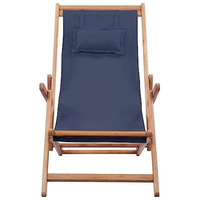 Strandstoel inklapbaar stof blauw - thumbnail