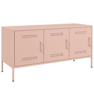 Tv-meubel 100,5x39x50,5 cm staal roze Tv-meubel 100,5x39x50,5 cm staal roze