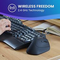 Perixx Perimice-715 II Ergonomische muis Radiografisch Optisch Zwart 5 Toetsen 2000 dpi Ergonomisch - thumbnail