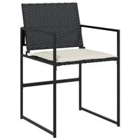 7-delige Tuinset met kussens poly rattan zwart - thumbnail