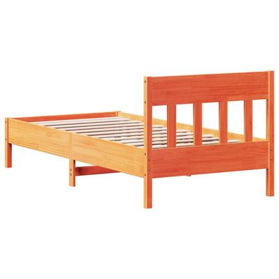 Bedframe zonder matras massief grenenhout wasbruin 200x200 cm
