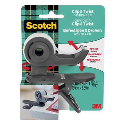 Plakbandhouder scotch clip dgs + 1rol tape