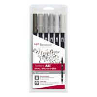 Tombow • brush pen abt dual brush pen 6x gray colors - thumbnail
