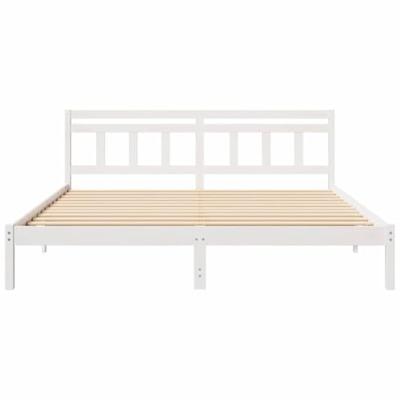 Bedframe met hoofdeinde Wit Massief grenenhout