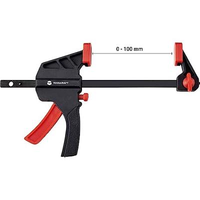 TOOLCRAFT TO-6743691 Eenhandsklem Spanbreedte (max.):100 mm Afmeting, lengte: 180 mm Afm. werkbereik:35 mm