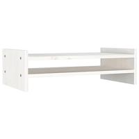 VidaXL Monitorstandaard 50x27x15 cm massief grenenhout wit - thumbnail