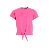 WE Fashion T-shirt met tekst roze - thumbnail