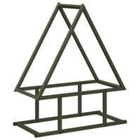 Brandhoutrek 50x25x60 cm koudgewalst staal olijfgroen - thumbnail