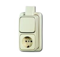 Busch Jaeger opbouw wisselcombinatie met randaarde creme - thumbnail