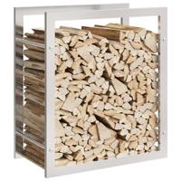 VidaXL Haardhoutrek 50x28x56 cm roestvrij staal - thumbnail