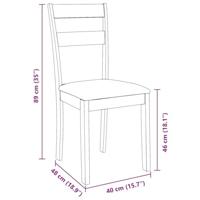 Eetkamerstoelen met kussens 2 st massief hout rubber bruin - thumbnail