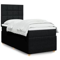 Boxspring met matras stof zwart 180x200 cm - thumbnail