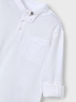Mayoral Zomer polo shirt L/S mao kraag jongens - wit - thumbnail