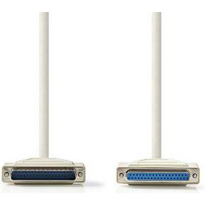 Nedis Seriële Kabel | D-SUB 25-Pins Male naar D-SUB 25-Pins Female | 2 m | 1 stuks - CCGP52110IV20 CCGP52110IV20