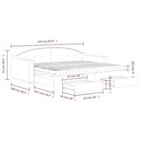 Slaapbank met onderschuifbed en lades 90x200 cm stof taupe - thumbnail