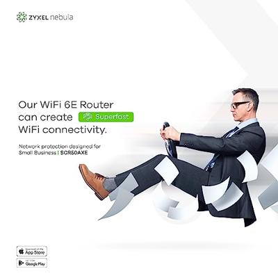 Zyxel Secure Cloud-managed Router met AXE5400 Tri-band WiFi Abonnementsvrije netwerkbeveiliging, Beheerbaar via Nebula APP/ Ideaal voor klein kantoor/ klein filiaal. [SCR 50AXE]