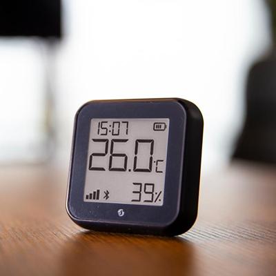 Shelly H&T Gen 3 Matte Black Draadloze temperatuur- en luchtvochtigheidssensor
