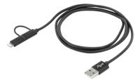 Ansmann USB-kabel, 2-in-1, 1,2 m, diverse kabels - thumbnail