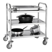 Serveerwagen vogue met 3 plateaus 82.5x71 cm rvs - thumbnail
