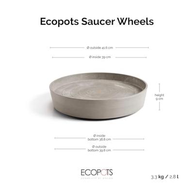 Ecopots Plantenschotel met Wielen Taupe Ø41,6cm Ecopots Plantenschotel met Wielen Taupe Ø41,6cm