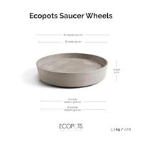 Ecopots Plantenschotel met Wielen Taupe Ø41,6cm - thumbnail