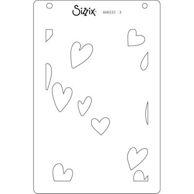 Sizzix • layered stencils a6 mark making hearts 4pcs