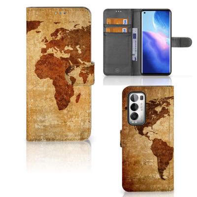 OPPO Find X3 Neo 5G | Flip Cover | Wereldkaart OPPO Find X3 Neo 5G | Flip Cover | Wereldkaart