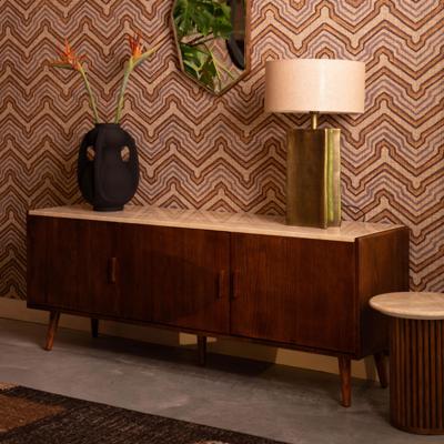 Dutchbone TV-meubel 'Arda' Walnoot en travertin, 160cm