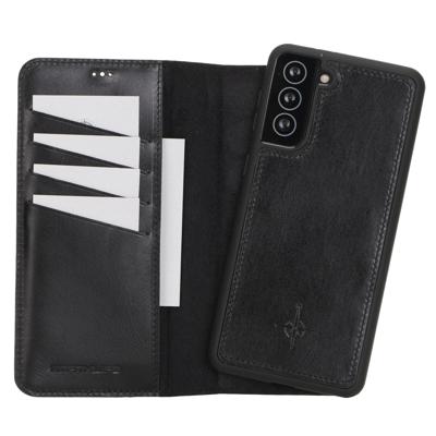 NorthLife Samsung Galaxy S21 Plus - Echt Leren Afneembare 2-in-1 bookcase telefoonhoes - Zwart NorthLife Samsung Galaxy S21 Plus - Echt Leren Afneembare 2-in-1 bookcase telefoonhoes - Zwart