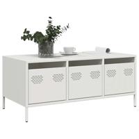 Salontafel 101,5x50x43,5 cm koudgewalst staal wit - thumbnail