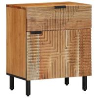 Nachtkastje met lade Bruin 50 x 33 x 60 cm Massief acaciahout - thumbnail