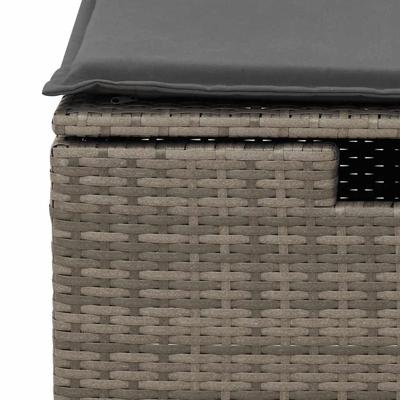 6-delige Loungeset met kussens poly rattan grijs - thumbnail