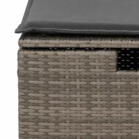 6-delige Loungeset met kussens poly rattan grijs - thumbnail